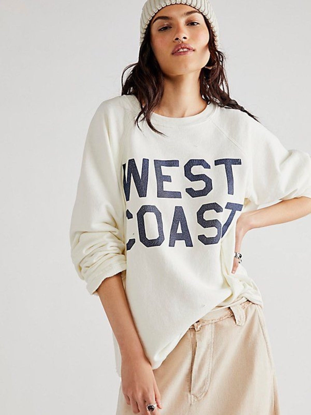 Free People (sold out) 💙 BLUE Palm Springs California" Graphic Sweatshirt